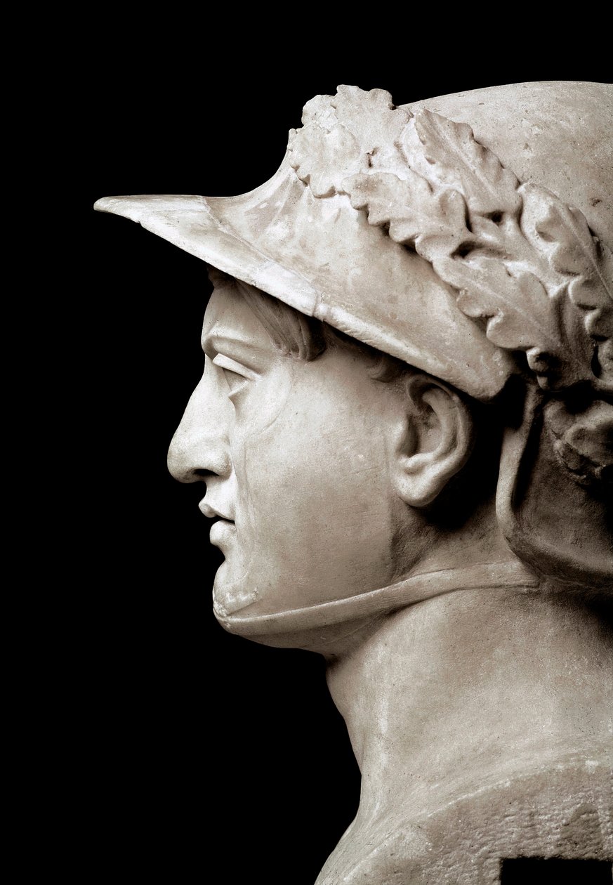 Busta Pyrrhuse I (nebo Pyrrhos) krále Epire od 306 do 272 př.nl. Z Herculanea (Herculanum). Od originálu 290 př.nl. Neapol, Národní archeologické muzeum – Busta Pyrrha z Epiru (319-272 př. Kr.). Římská kopie podle originálu c.290 př.nl. Mramor z Ercolana ( od Roman Roman