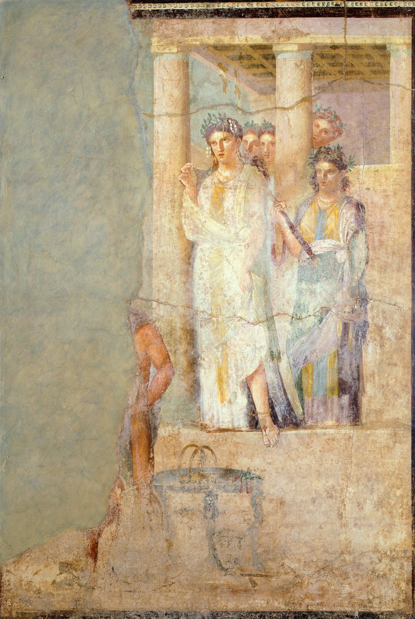 Freska zobrazující Ifigenie v Býku, z domu Caecilius Iucundus, Pompeje od Roman Roman