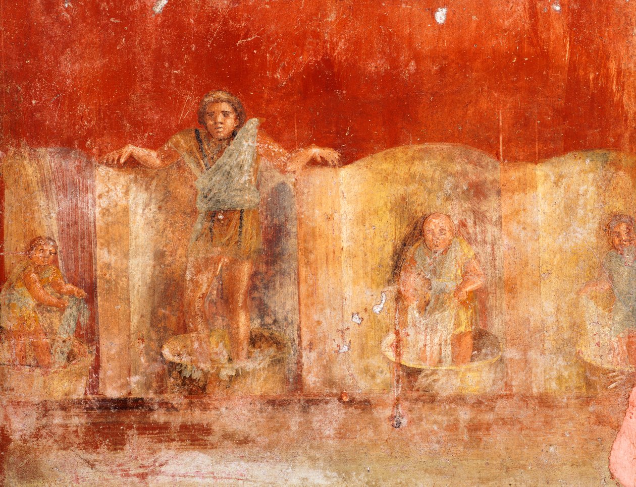 Freska zobrazující pradleny z Pompejí (Seznam světového dědictví UNESCO od Roman Roman