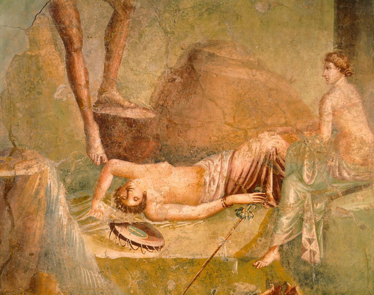 Fresko, joka kuvaa Maenadia nukkumassa, House of Citharist, Pompejista, Campaniasta, roomalaisesta sivilisaatiosta od Roman Roman