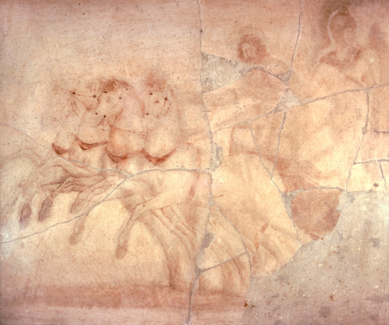 Freska zobrazující vůz s vozem, z Herculaneum, římská civilizace od Roman Roman
