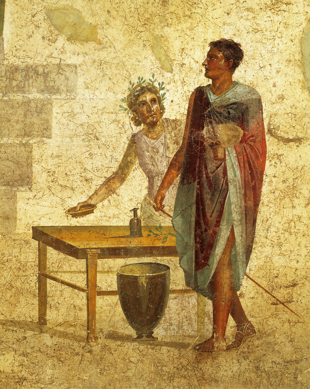 Freska zobrazující Jasona a Peliáše z Pompejí od Roman Roman