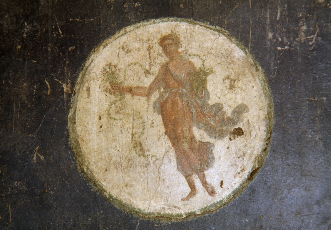 Freska s medailonem, pravé křídlo v House of Vettii, Pompeje (Seznam světového dědictví UNESCO od Roman Roman