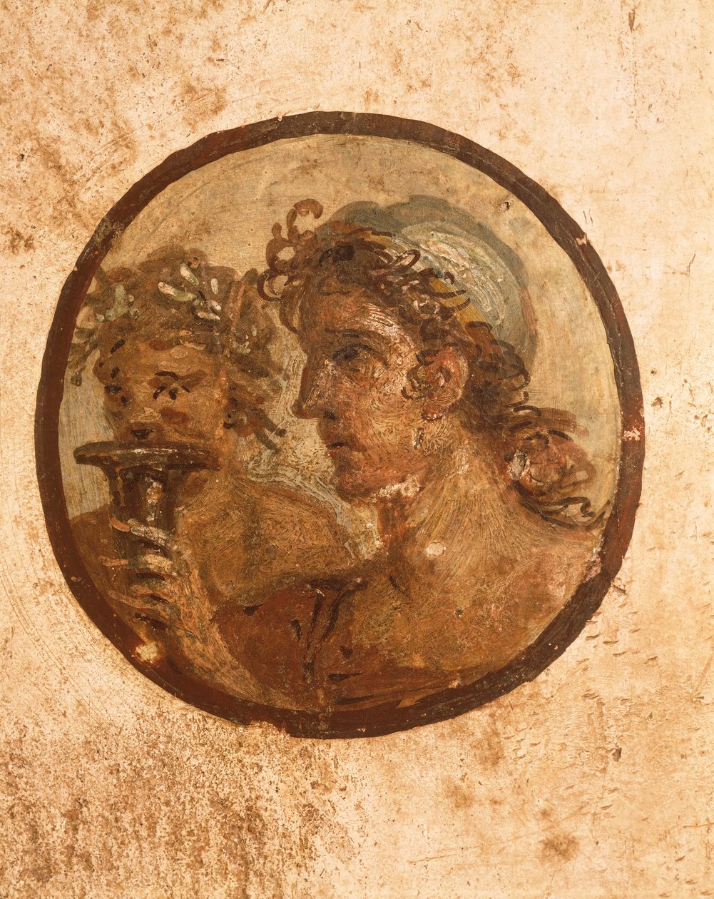 Itálie, provincie Neapol, region Kampánie, Pompeje, dům Loreia Tiburtina, detail fresky zobrazující sportovce od Roman Roman