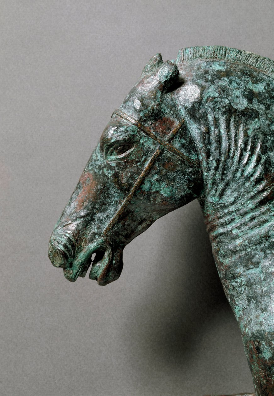 Římské umění: „“Cválající kůň““ Detail. Bronzová socha z Cerro al Calvario od Roman Roman