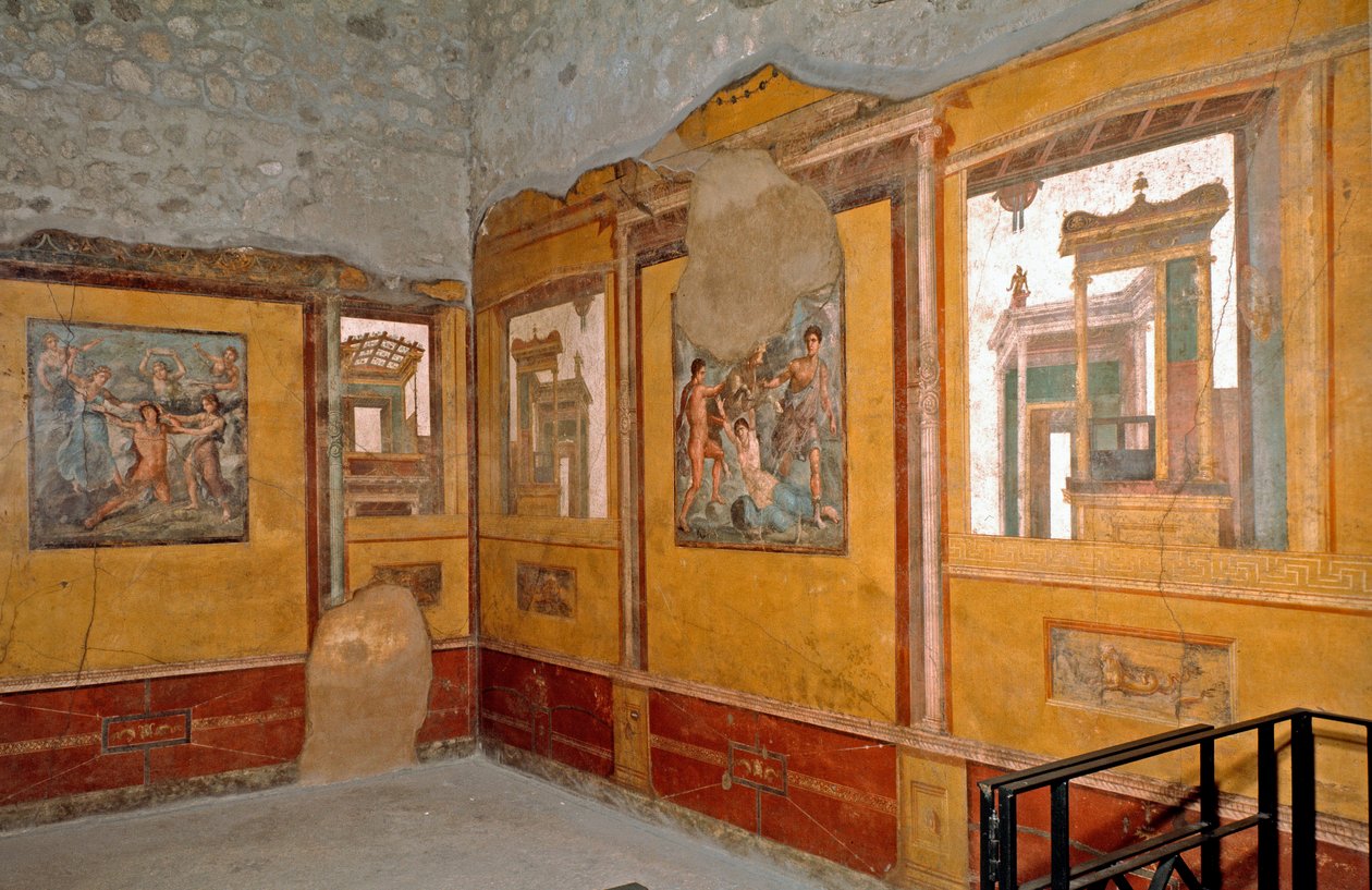 Římské umění: pohled do žlutého pokoje Domu bratří Vettii, Casa dei Vettii) od Roman Roman