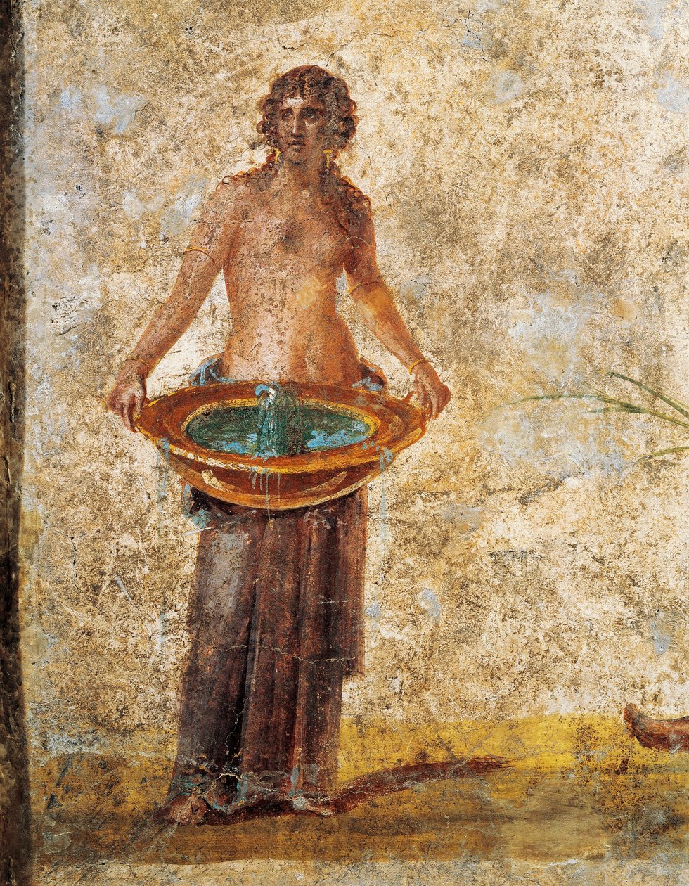 Římská civilizace - Žena nesoucí vědro vody z Pompejí od Roman Roman
