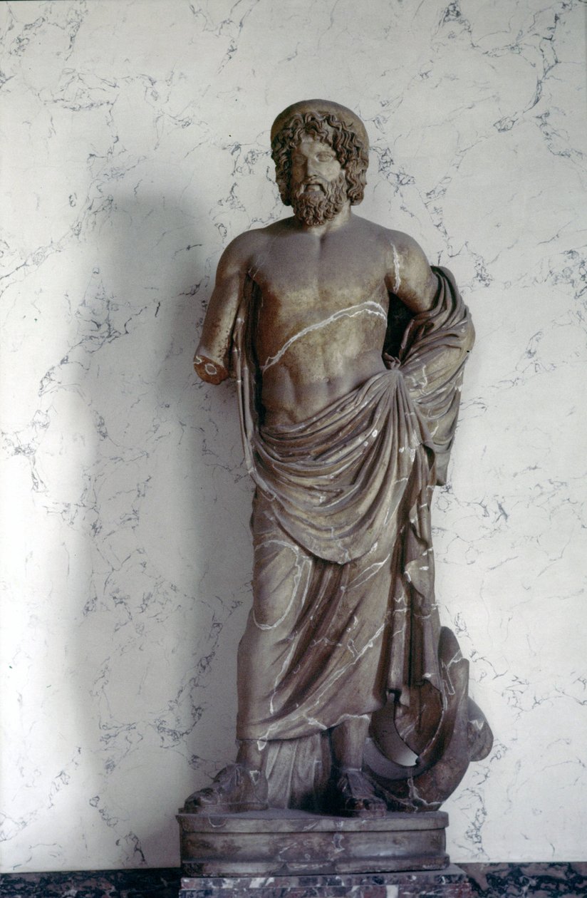 Socha Asklépia, boha lékařství v římském náboženství. Muzeum Louvre, Paříž. od Roman Roman