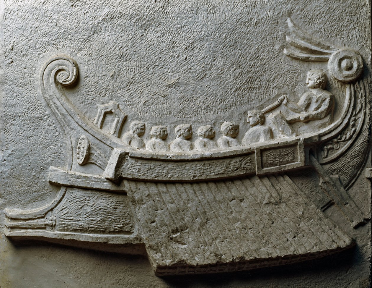 Trireme převážející ozbrojené vojáky (nízký reliéf) od Roman Roman