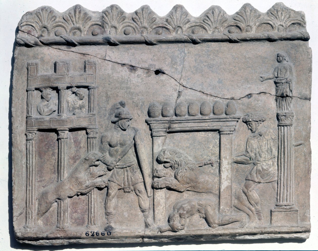 Lov v arénách. Dolní reliéf z římského epotu.Museo Nazionale Romano od Roman Roman