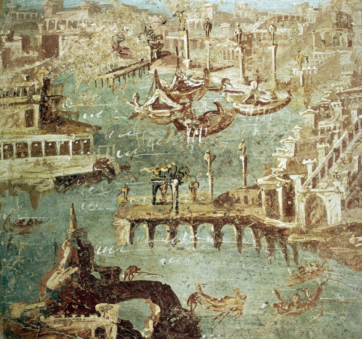 Pohled na přístav města Campana (Pozzuoli) v Itálii, Freska Stabia. od Roman Roman