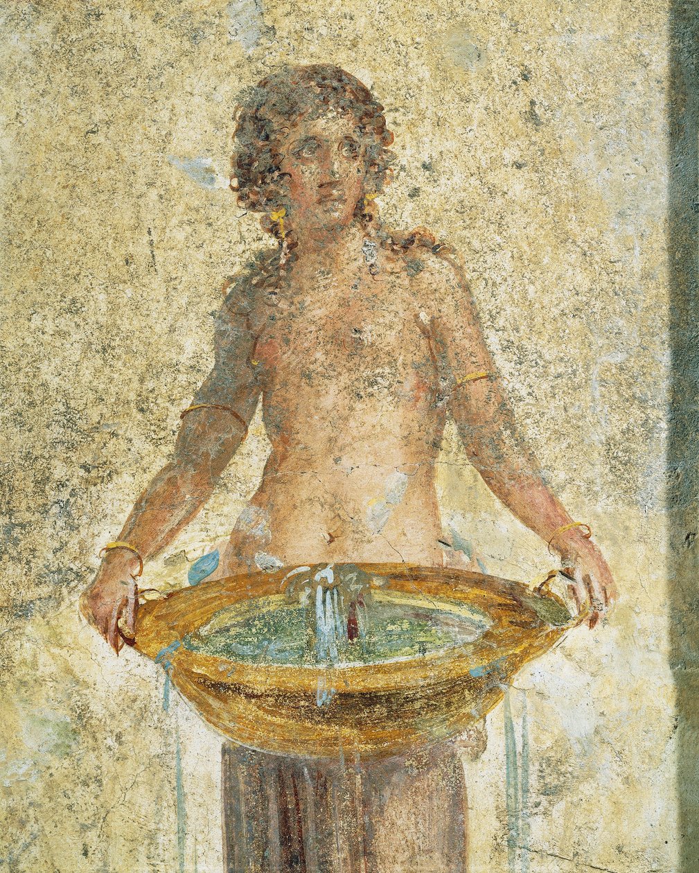 Žena nesoucí kbelík vody, detail, z Pompejí, Fresco od Roman Roman