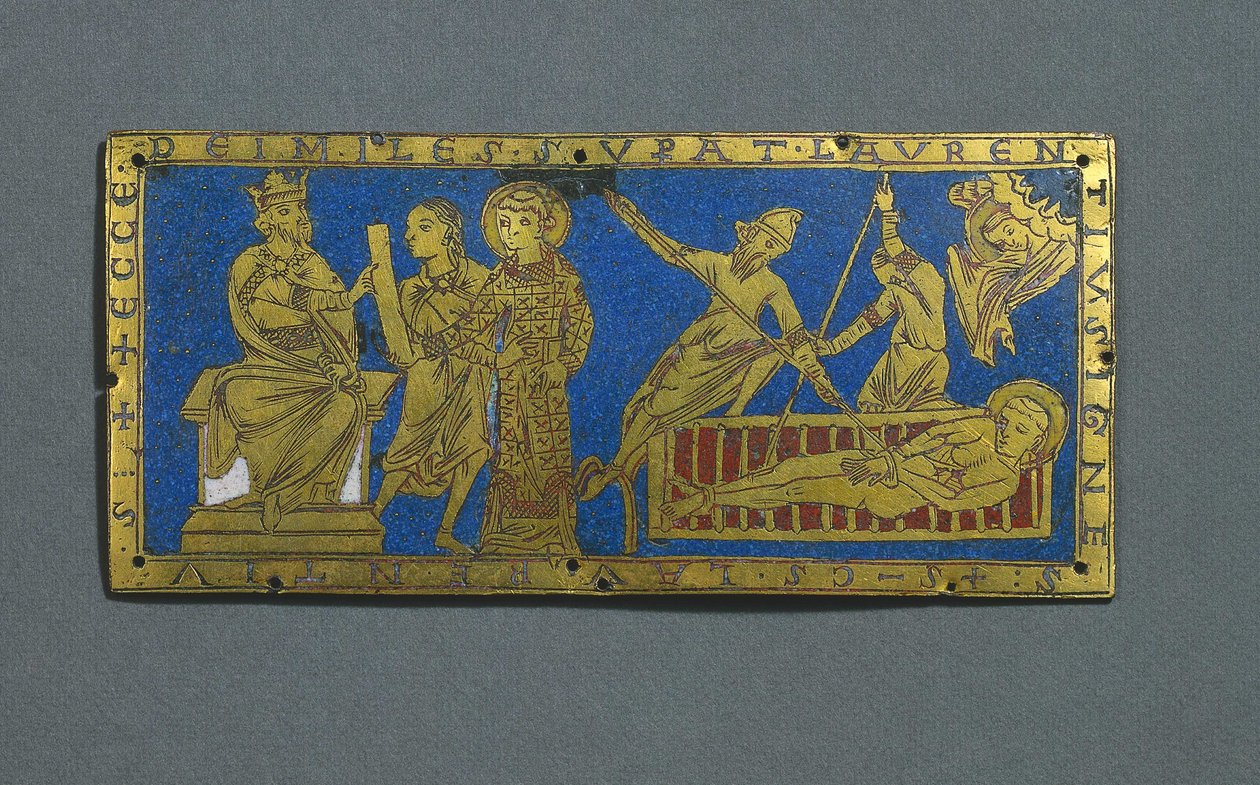 Odsouzení a mučednictví svatého Vavřince, kolem roku 1180 od Romanesque