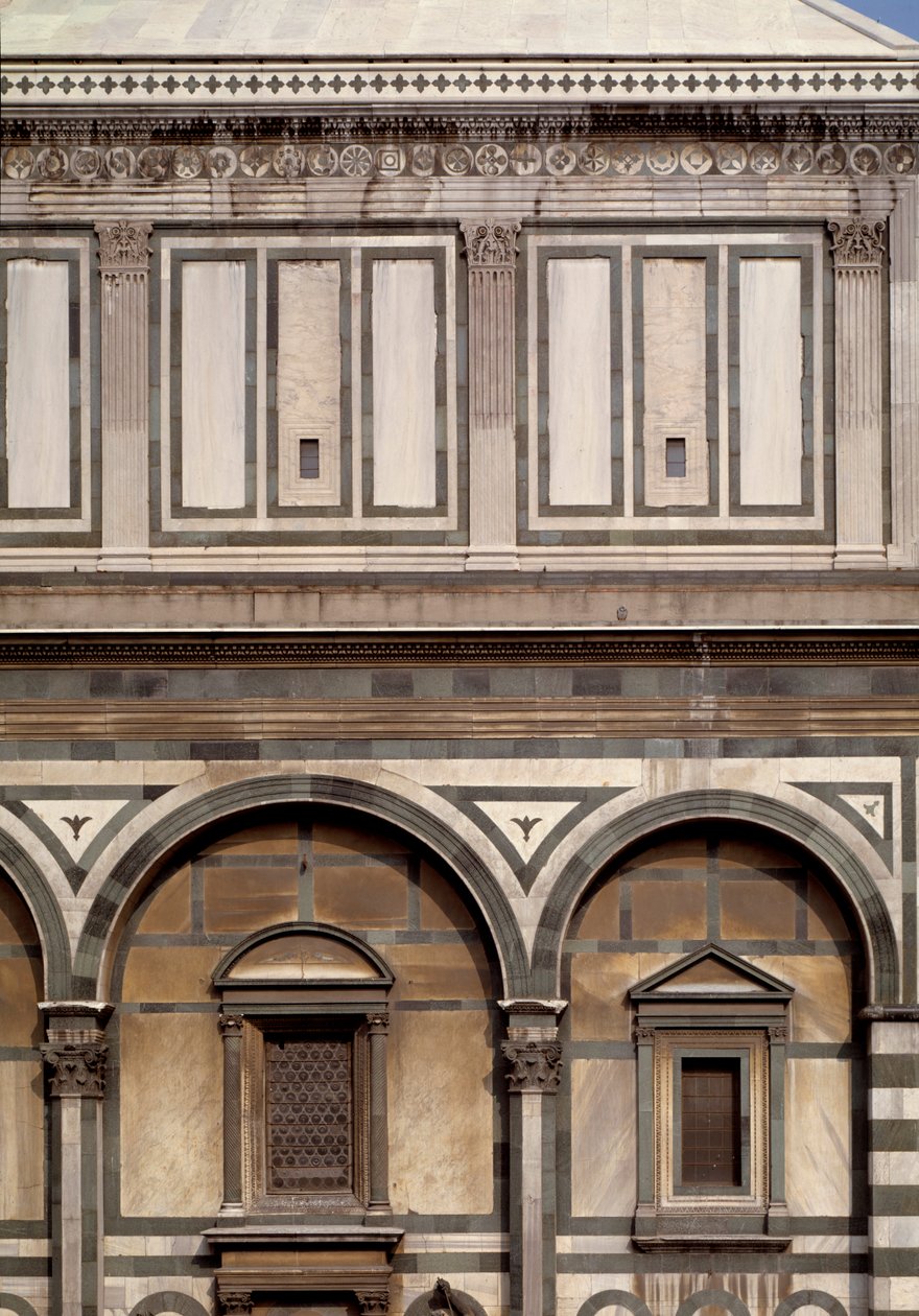 Vnější pohled na Baptisterium St John the Baptist (Florence Baptistery) od Romanesque