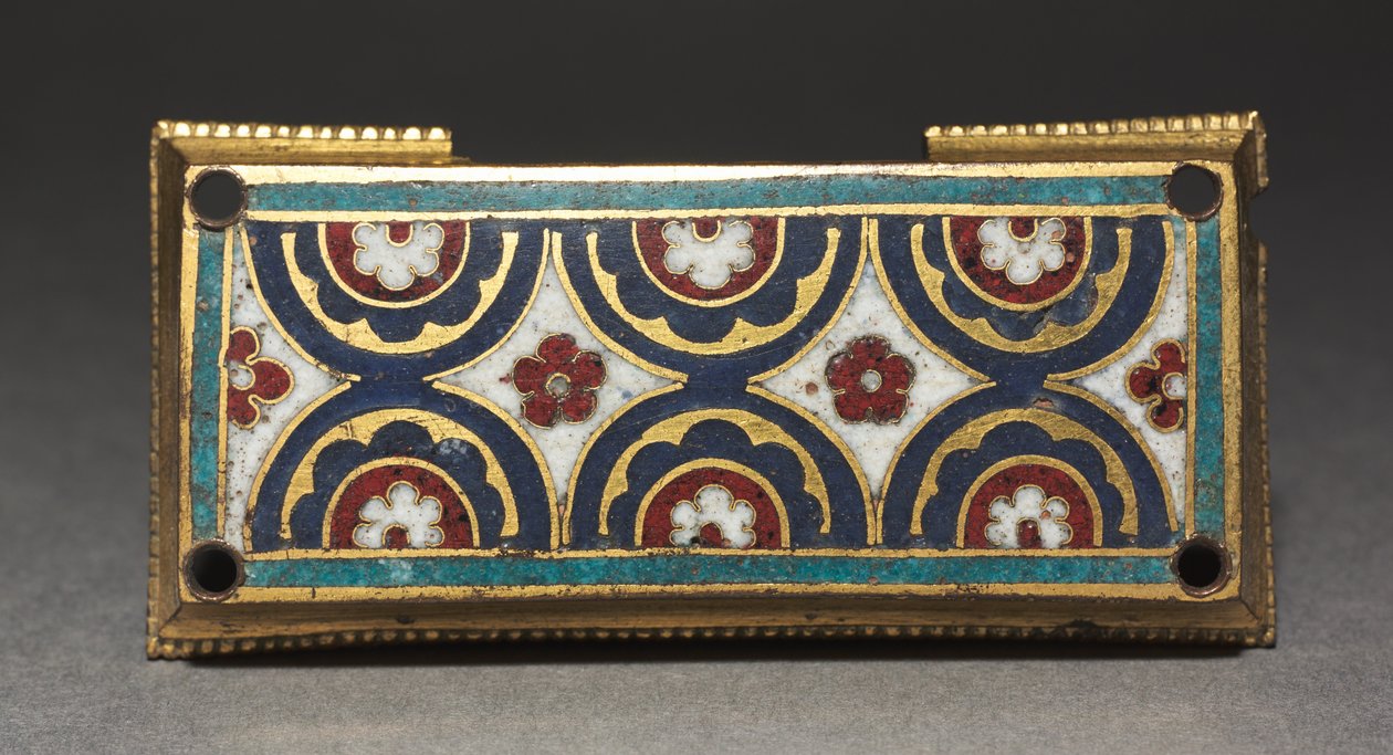 Plaketa, pravděpodobně z relikviářové svatyně, kolem 1180-1190 (zlacená měď, champlevé a cloisonné smalt) od Romanesque