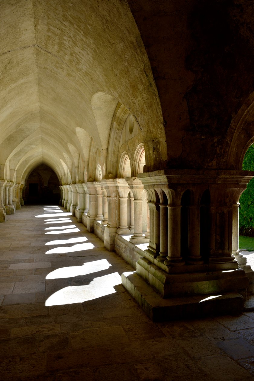 Románská architektura: galerie ambitu cisterciáckého opatství Fontenay, Burgundsko od Romanesque