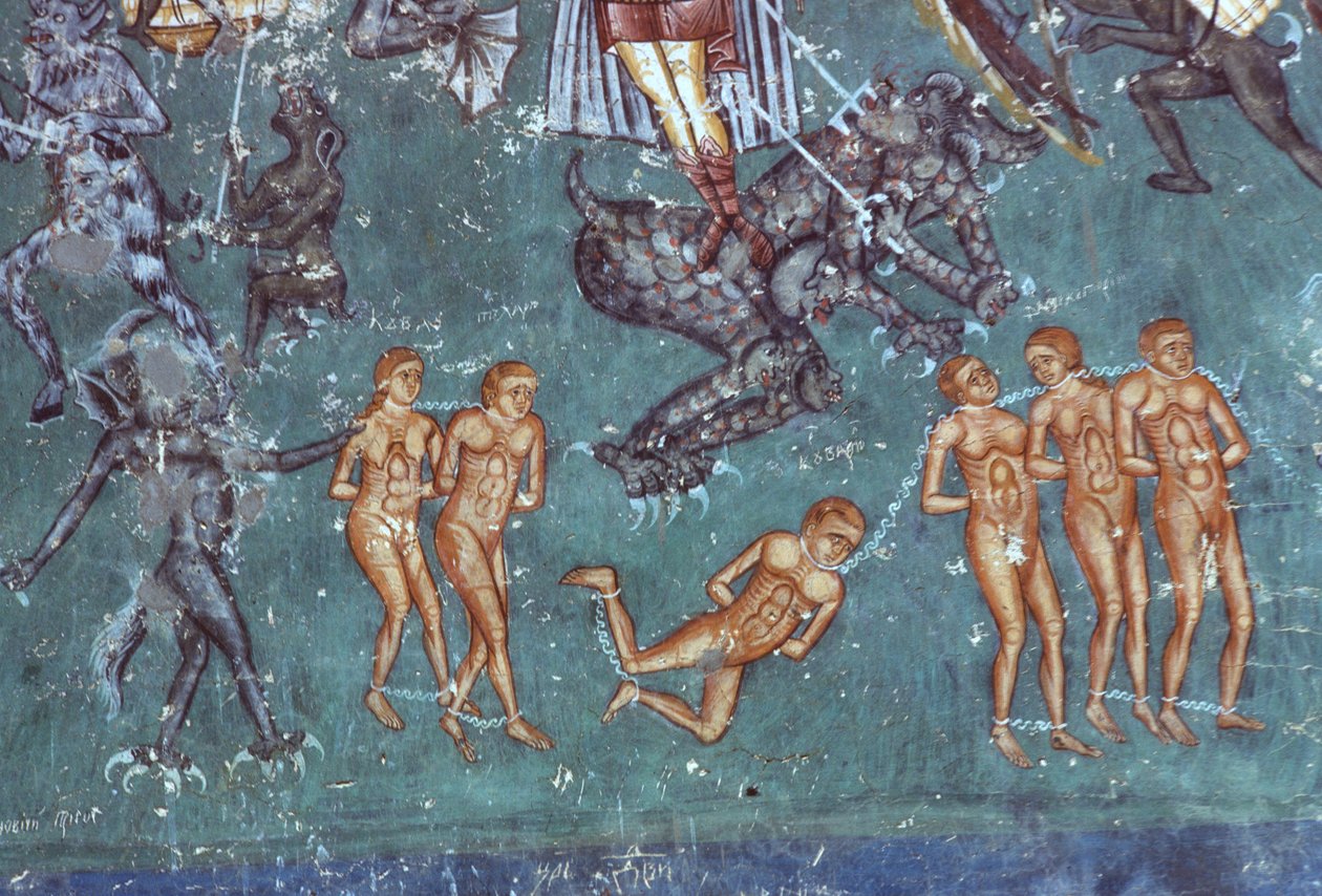 The Damned, detail z Posledního soudu, 1547-50 od Romanian School