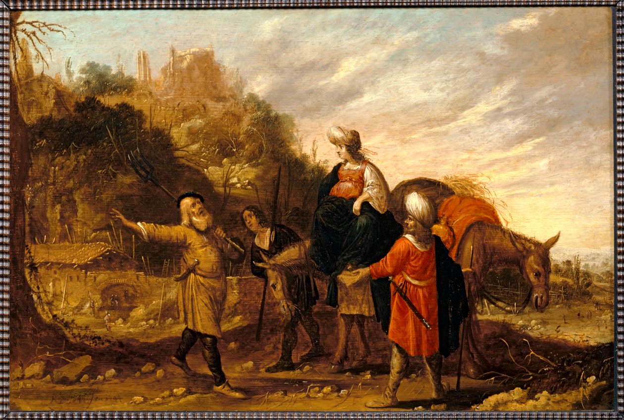 Guehazi se vrací z domu Sunamitů a jde za Elisee. 1644 ... od Rombout van Troyen