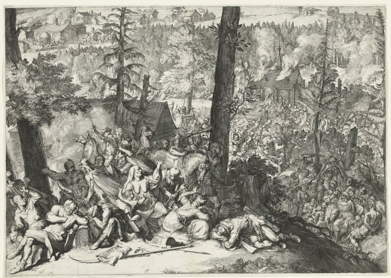 Vítězství vévody Karla V. Lotrinského a markraběte Louise Willema van Baden-Badena nad Turky, 1687 od Romeyn de Hooghe (attributed to)