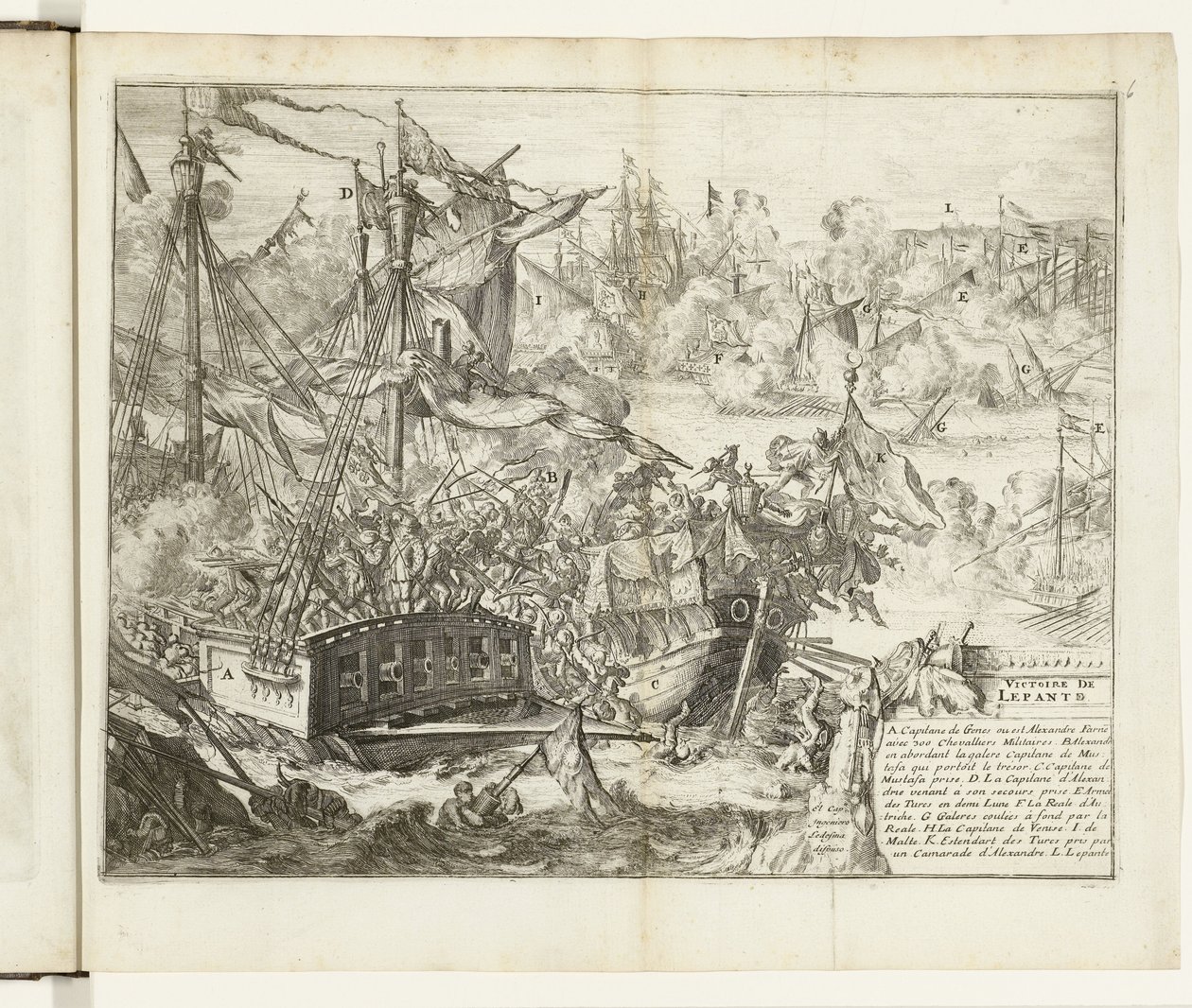 Bitva u Lepanta, 1571 Victoire de Lepanto (název na objektu) Guerres de Flandres (název série) od Romeyn de Hooghe (attributed to)