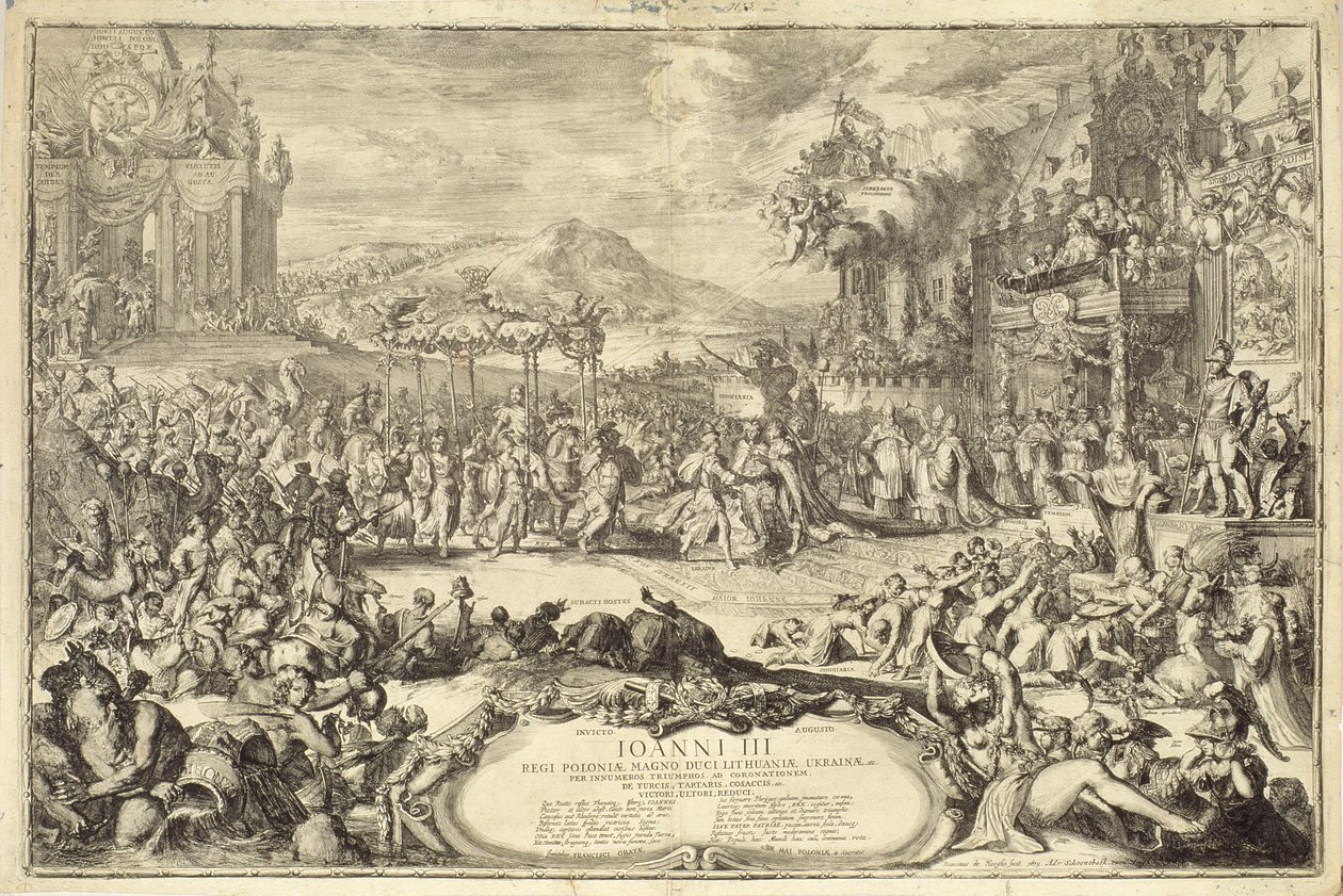 Korunovační vstup Jana III. (1629-96) do Polska, 1675 od Romeyn de Hooghe