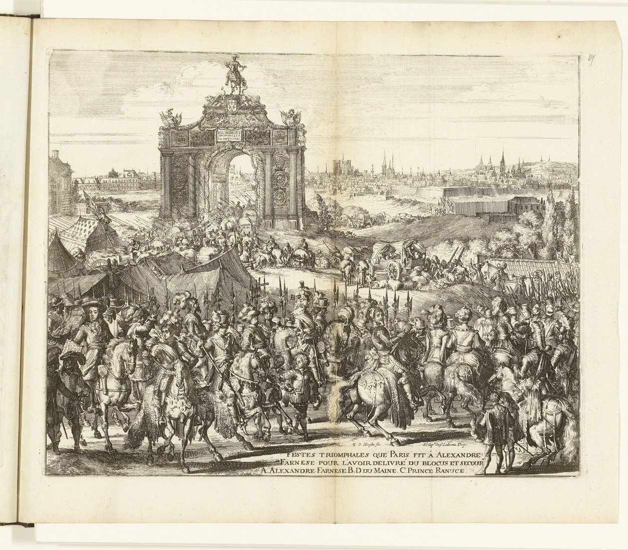 Slavnostní vstup Farnese po reliéfu Paříže, 1590 Slavnosti triomphales que Paris fit à Alexandre Farnese pour l