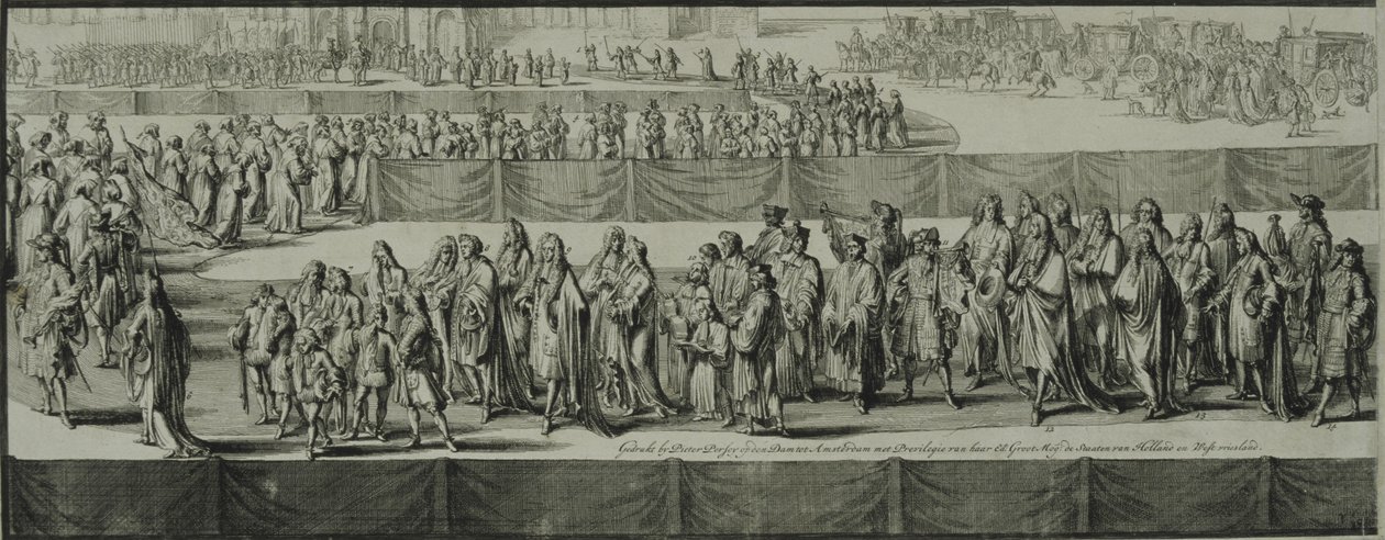 Smuteční průvod královny Marie II, 1695 od Romeyn de Hooghe