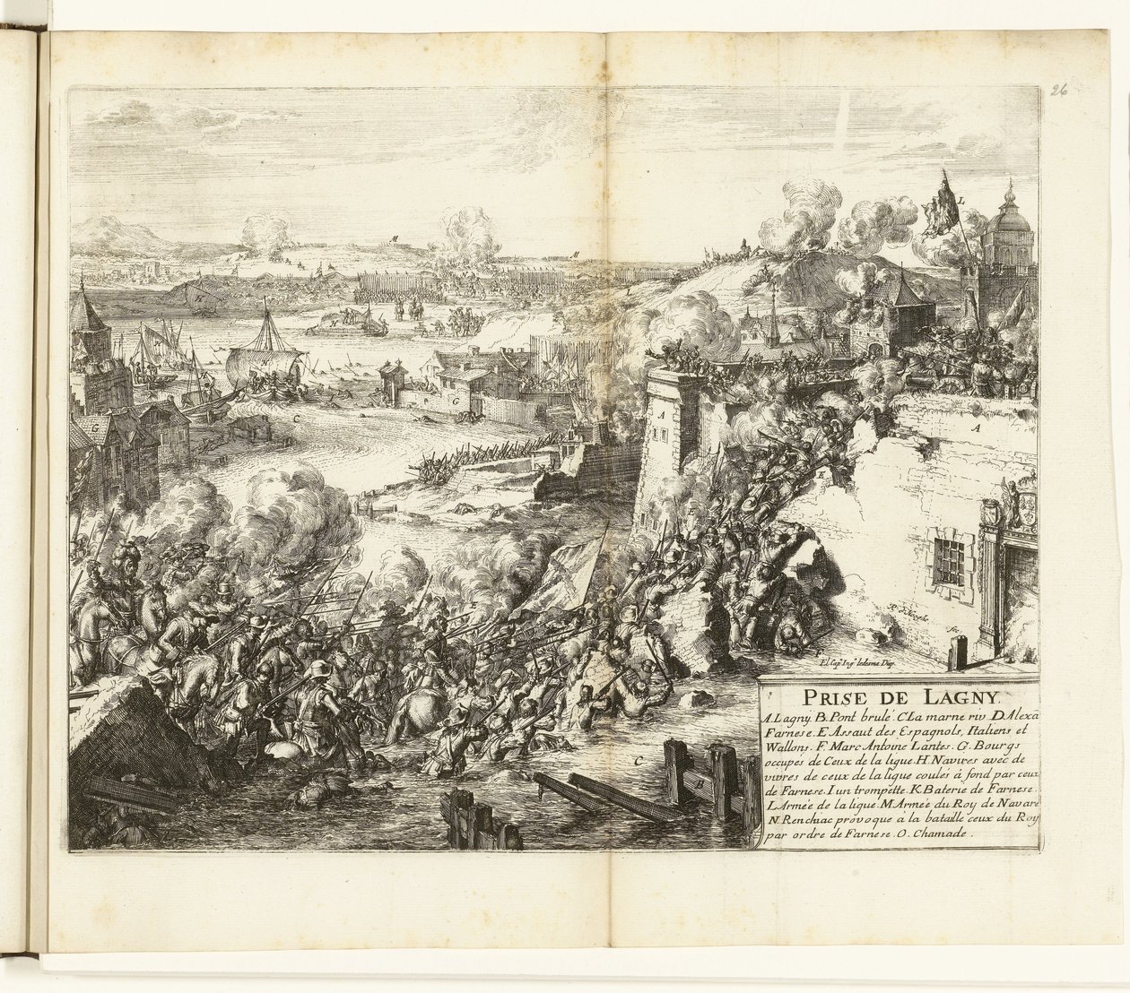 Inname van Lagny, 1589-1590 Capture of Lagny (název na objektu) Wars of Flanders (název série) od Romeyn de Hooghe