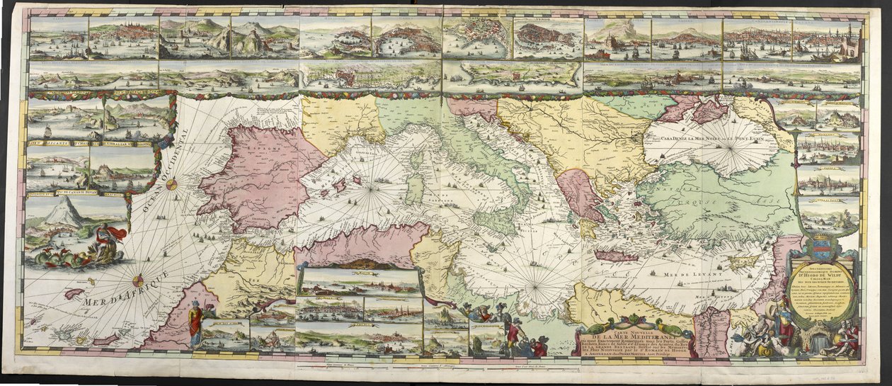 Mapa Středozemního moře, z 