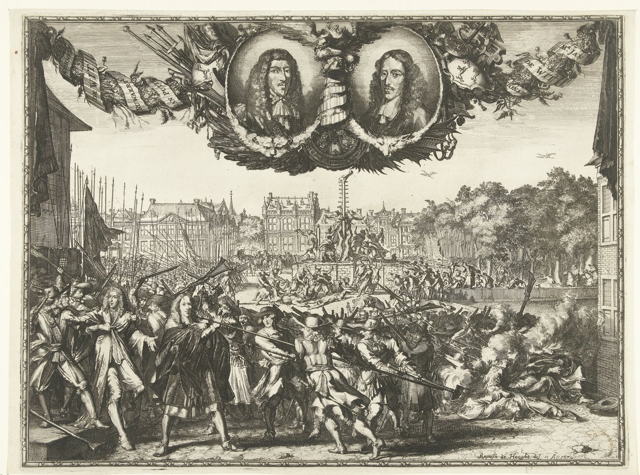 Vražda bratří de Witt, 1672 od Romeyn de Hooghe