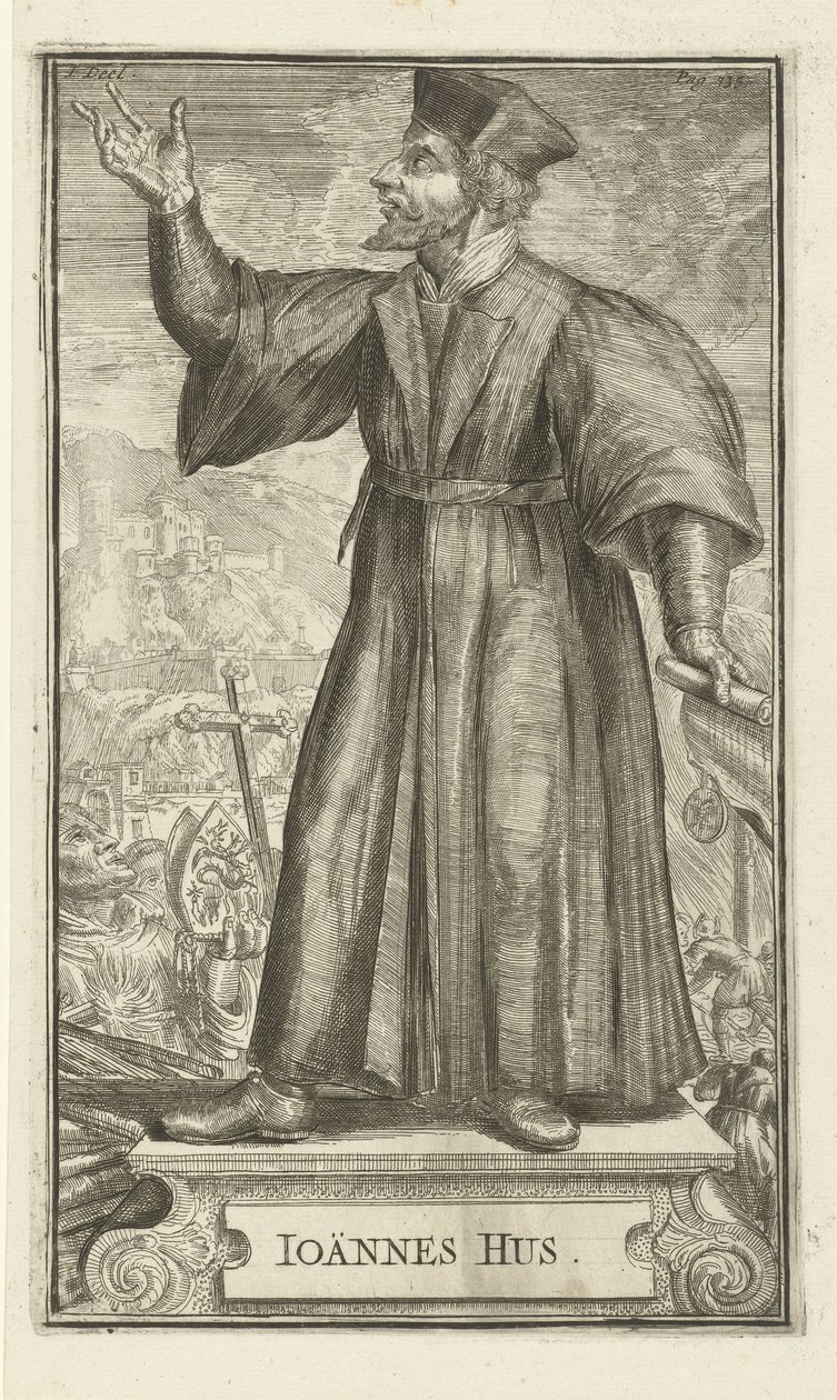 Portrét Jana Husa, 1701 od Romeyn de Hooghe