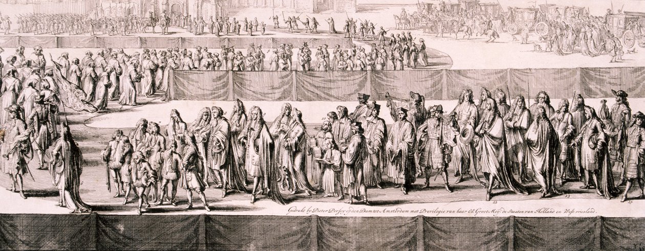 Pohřeb královny Marie II, Westminster Abbey, Londýn, 1695 od Romeyn de Hooghe