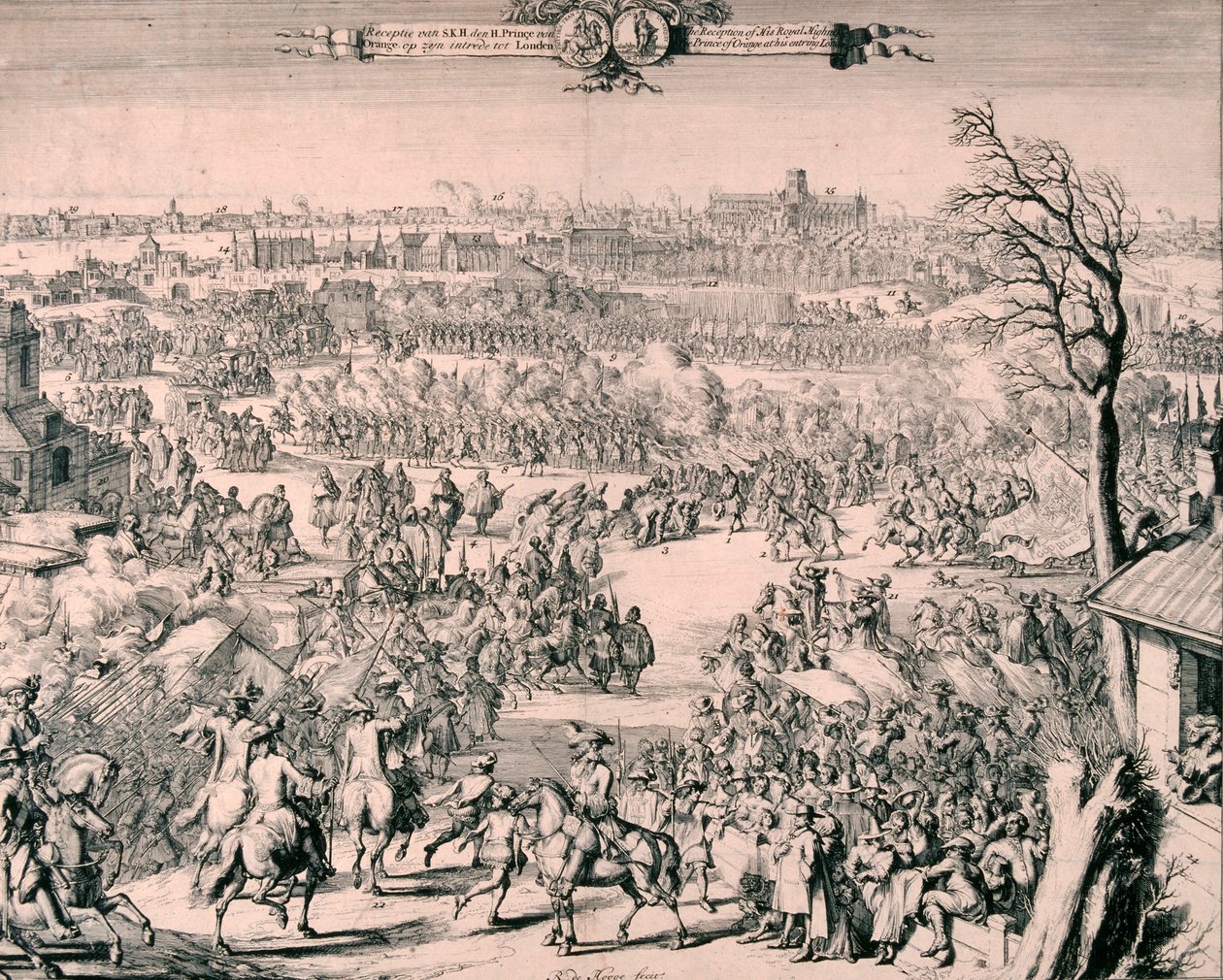 Královský průvod krále Viléma III., 1688 od Romeyn de Hooghe