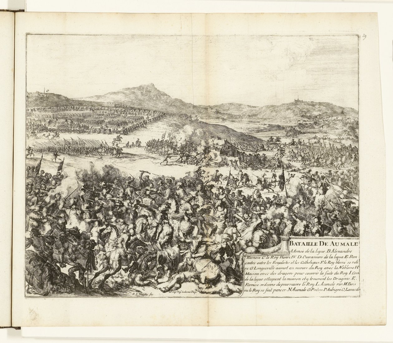 Struska bij Aumale, 1592 Bitva o Aumale (název na objektu) Wars of Flanders (název série) od Romeyn de Hooghe