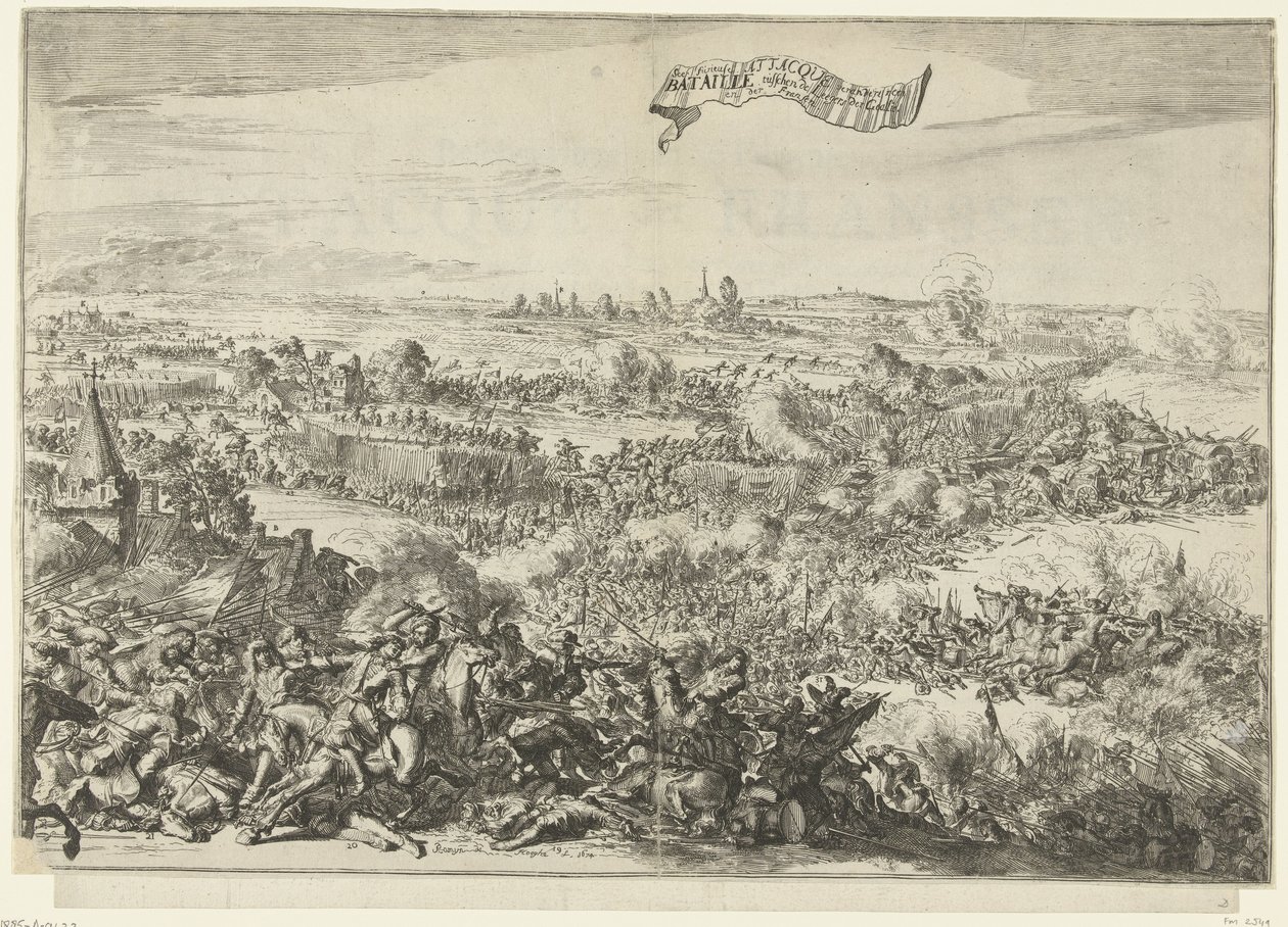 Bitva u Seneffe, 1674 Vidět zuřivý Attacque se promění v Bataille mezi armádami Geallie. en der Fransen (název na objektu) Popis Zuřivého útoku Franssena, O bagáži armády spojenců: Promění se v sc od Romeyn de Hooghe