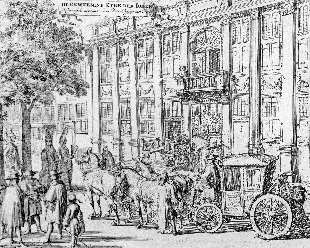 Bývalý kostel Židů, c.1700 od Romeyn de Hooghe