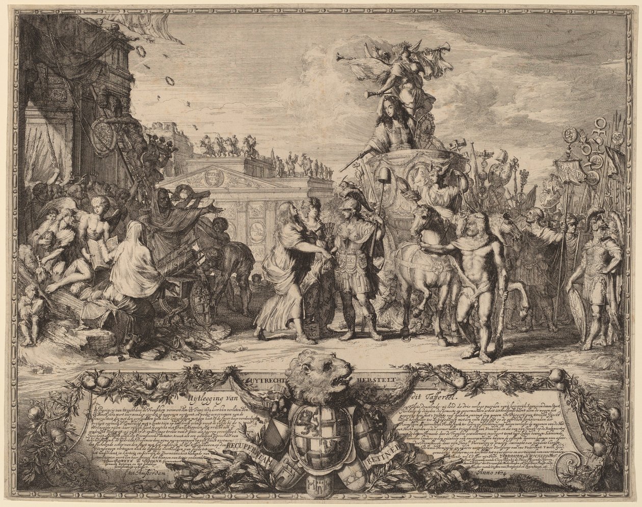 Uytrecht Restores (Znovu dobytí Utrechtu, 1673) od Romeyn de Hooghe