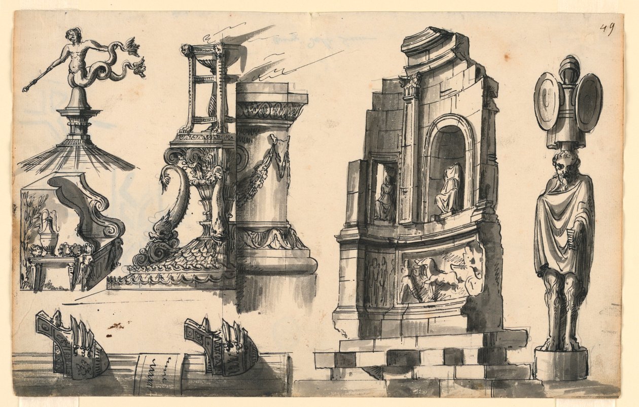 Architektonické detaily v klasickém a pseudoklasickém stylu od Romolo Achille Liverani