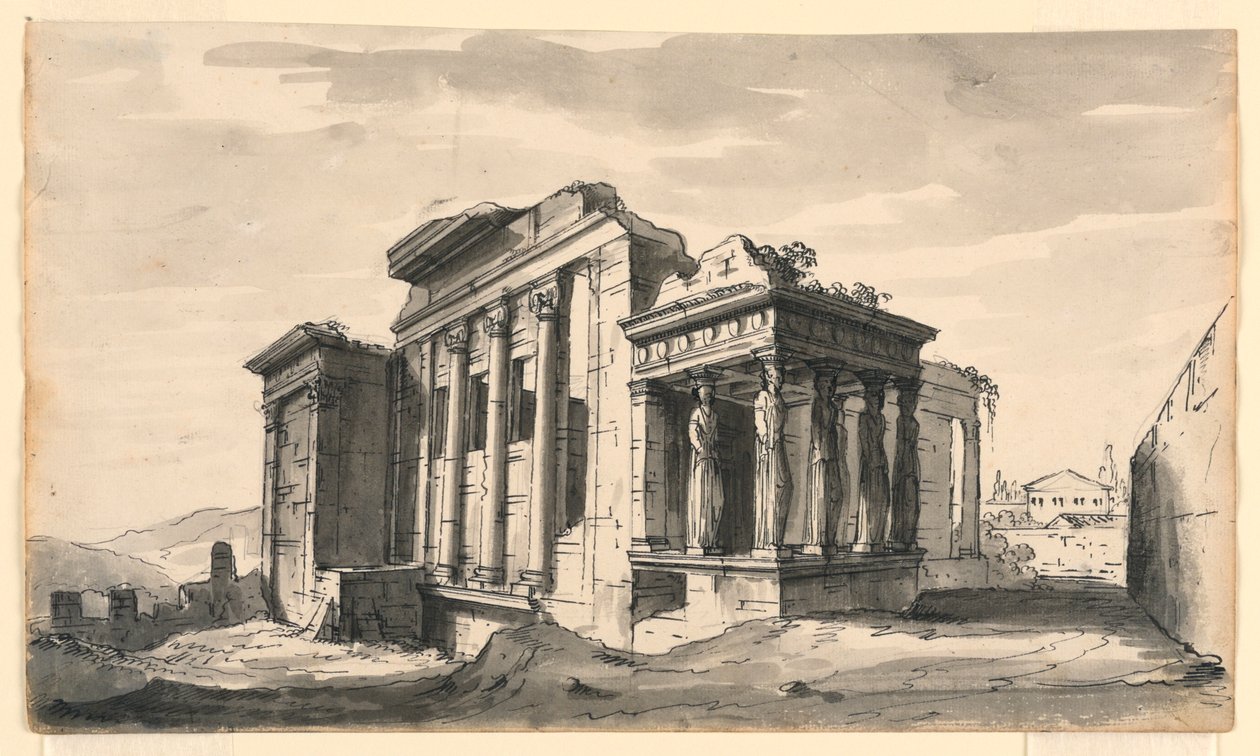 Scéna, Erectheion na Akropoli, Atény, Řecko od Romolo Achille Liverani