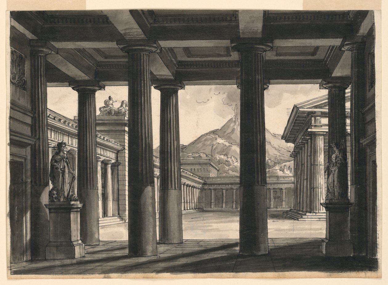 Scénický design pro operu "Poslední den Pompejí", v La Scala, Milán, 1827 od Romolo Achille Liverani