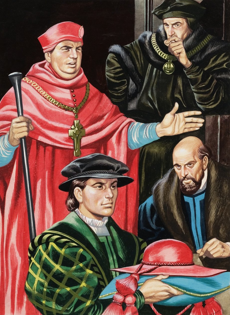 Kardinál Wolsey a sir Thomas More od Ron Embleton