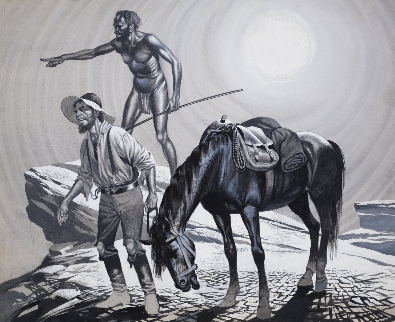 Edward Eyre (1815-1901) (kvaš na papíře) od Ron Embleton