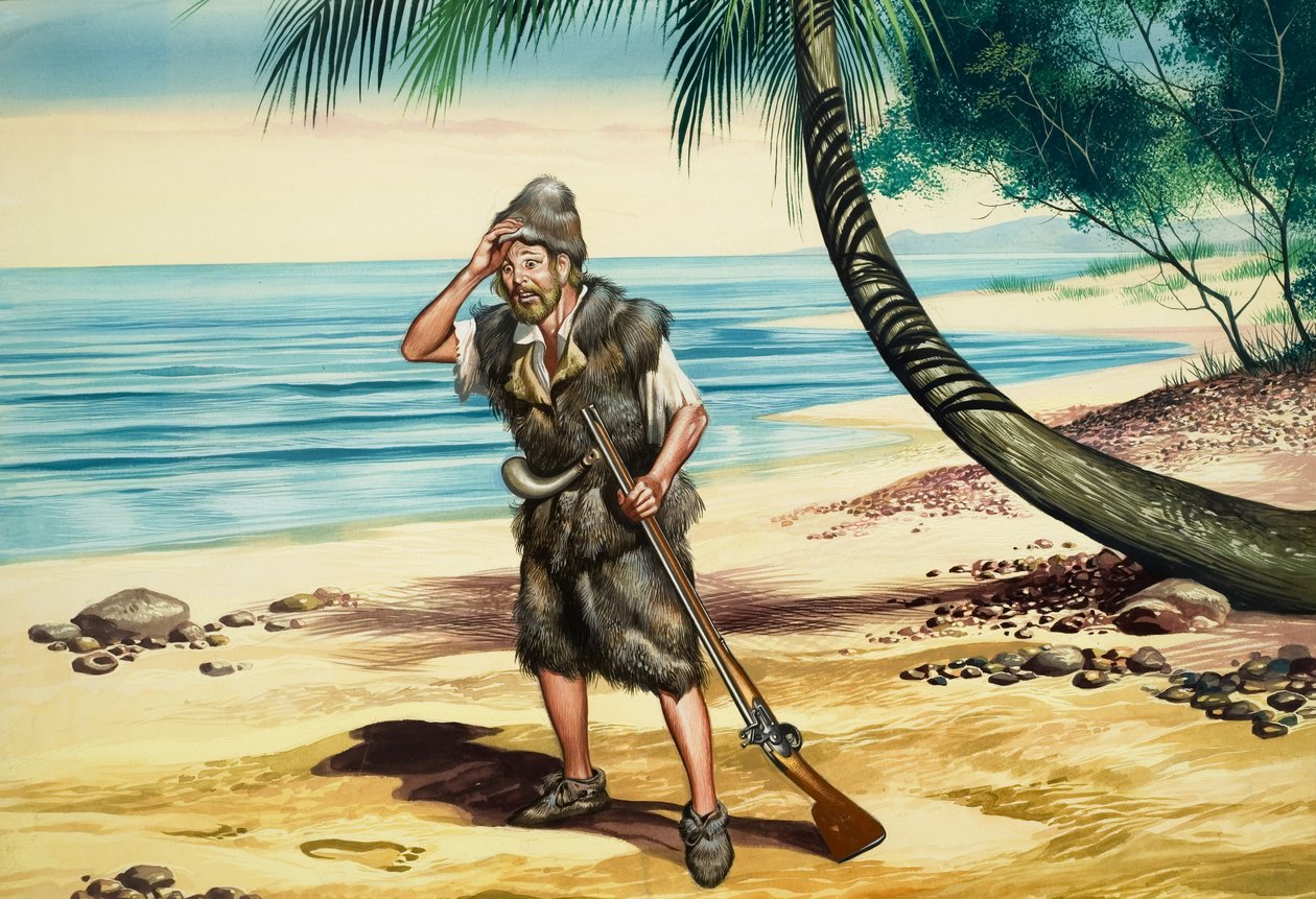 Robinson Crusoe (kvaš na papíře) od Ron Embleton
