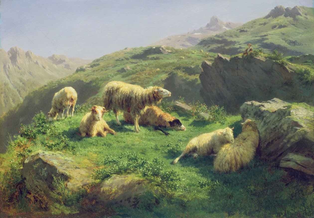 Ovce pasoucí se v Pyrenejích od Rosa Bonheur