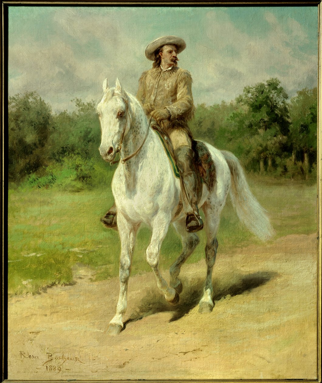 Portrét Williama Frederica Codyho (1846-1917), známého jako Buffalo Bill, amerického vojáka, dobrodruha a jezdce. Obraz z roku 1889 od Rosy Bonheur (1822-1899). Cody, Buffalo Bill Historical Center. - Portrét Williama Fredericka Codyho (1846-1917), nick od Rosa Bonheur