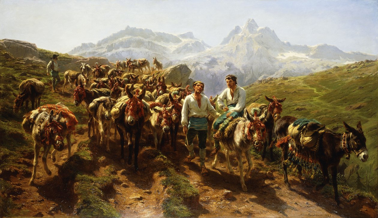 Španělští muleteři překračující Pyreneje, 1857 od Rosa Bonheur