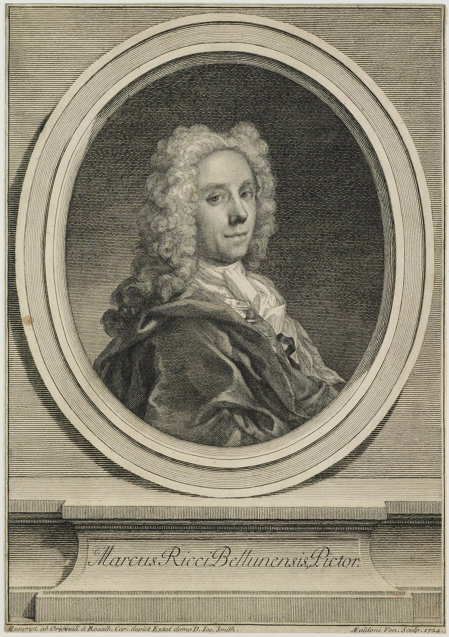 Marcus Ricci Bellunensis, rytý Antonio Giovanna Faldoni (1690-c.1770), 1724 od Rosalba Giovanna Carriera