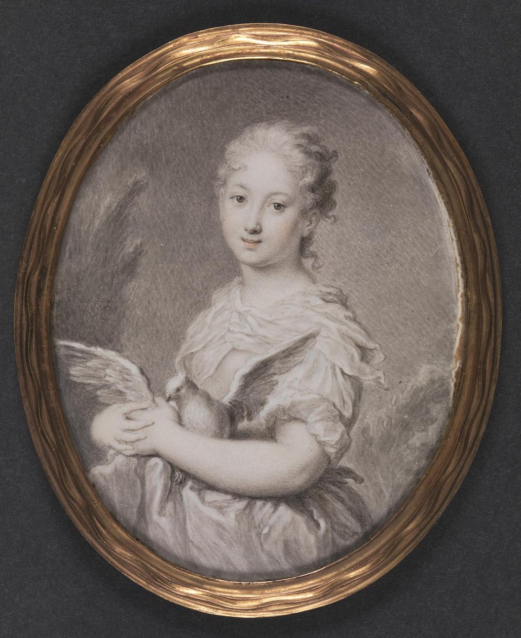 Cudnost. Mladá dívka s holubicí od Rosalba Carriera