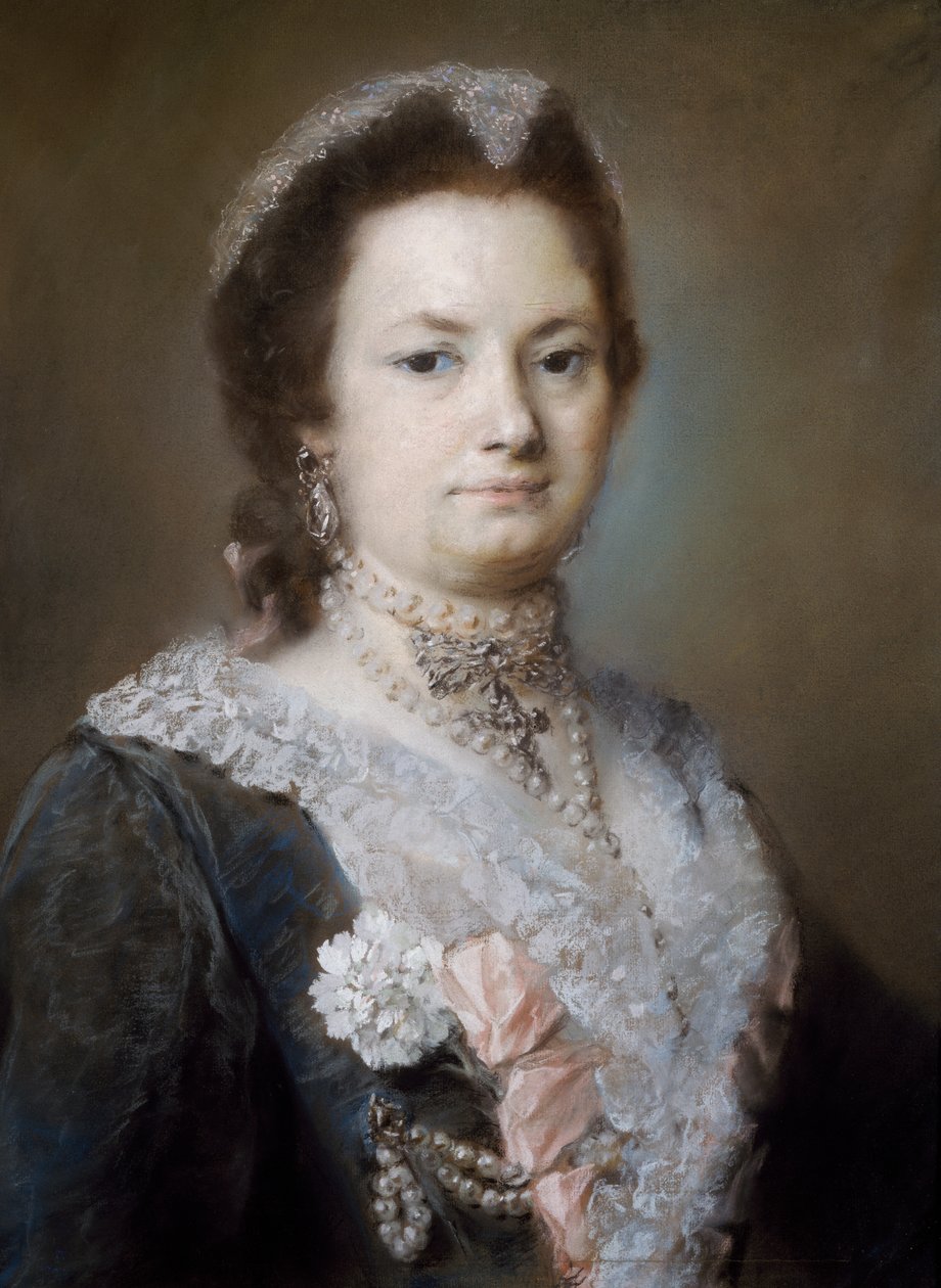 Portrét dámy (pastel na papíře) od Rosalba Giovanna Carriera