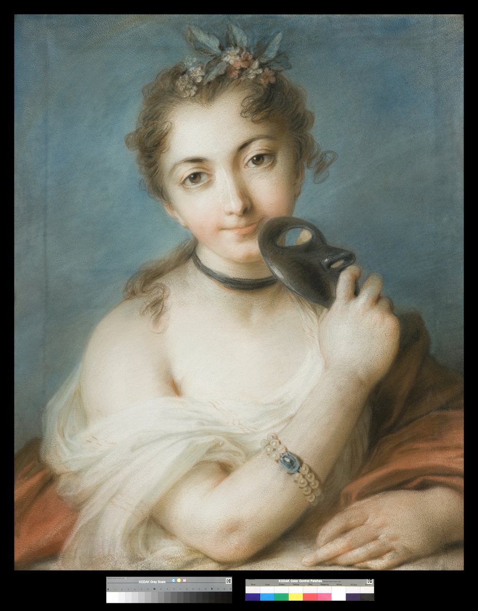 Portrét ženy s maskou, c.1720-30 od Rosalba Giovanna Carriera